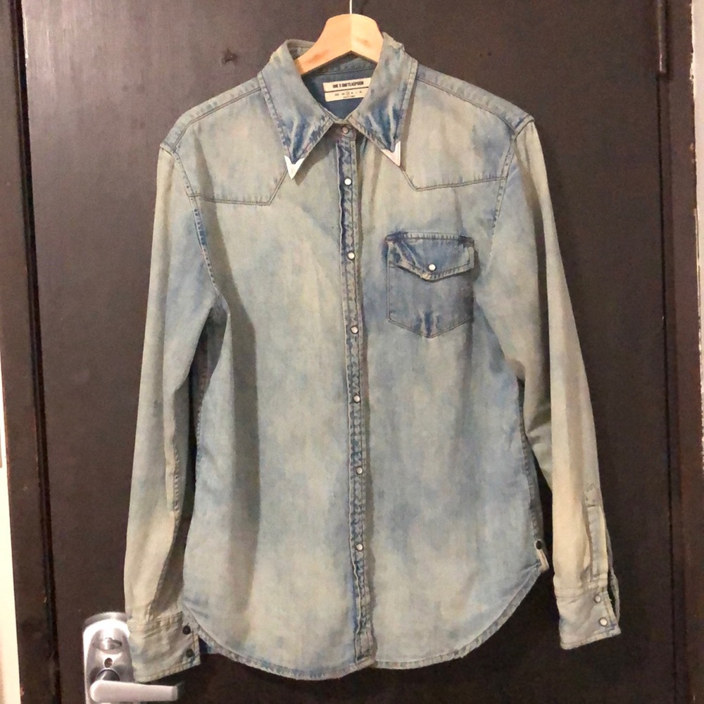 One Teaspoon distressed/western style denim shirt